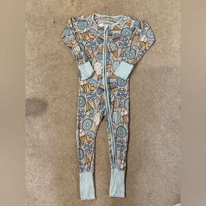 Little Sleepies Blue and Tan Donut Print Pajamas